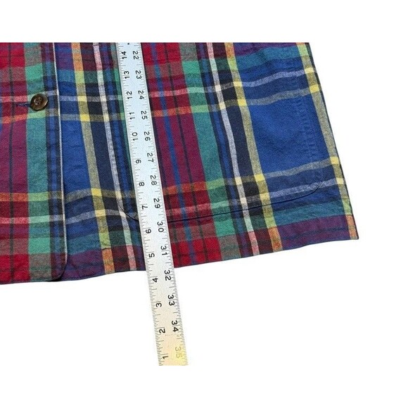 Women Size Medium Petite Plaid Corduroy Collar - Picture 7 of 7